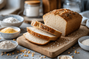Pain sans gluten maison tranché avec une mie moelleuse