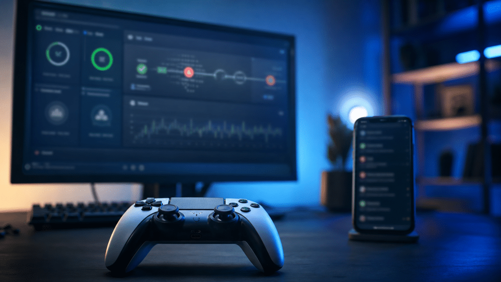 Manette et écran de statut réseau pour vérifier une panne PlayStation Network