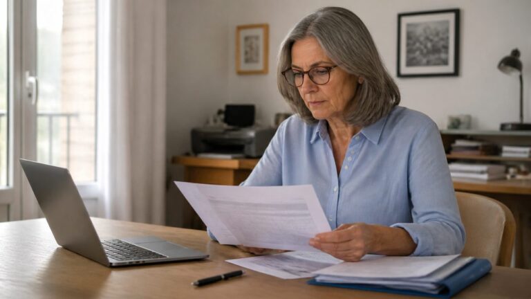 Une personne vérifie son relevé de carrière avant une demande de retraite