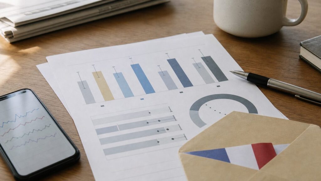 Graphiques de sondage électoral et enveloppe de vote