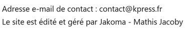 Coordonnées de l'éditeur du site